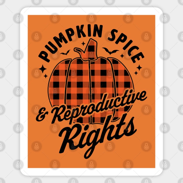 Pumpkin Spice And Reproductive Rights Halloween Pumpkin Sticker by OrangeMonkeyArt